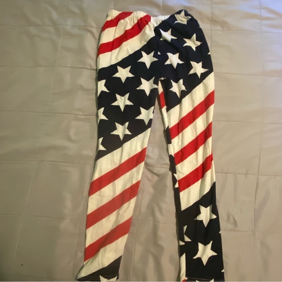 Pants - American Flag Print Leggings Size M/L